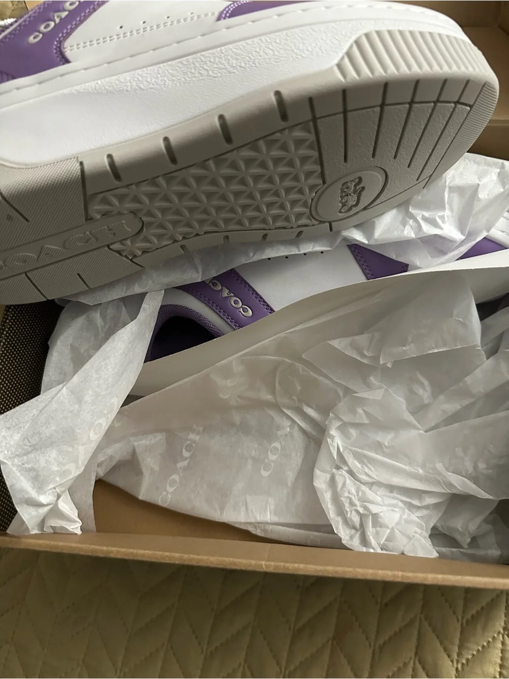 Coach women Lavender and White Low-Top Sneakers